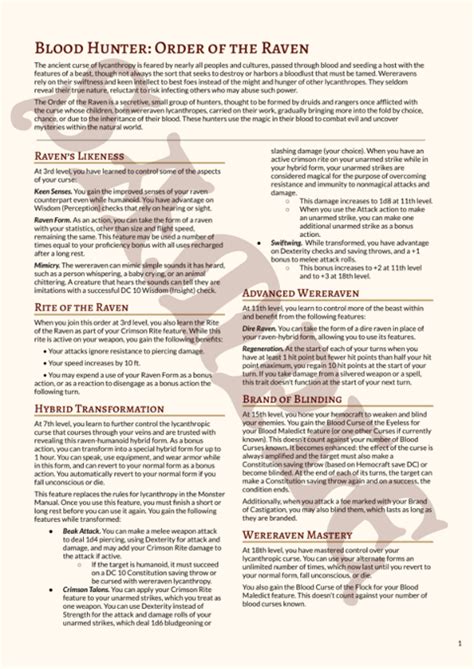d&d blood hunter guide|The Letter D .